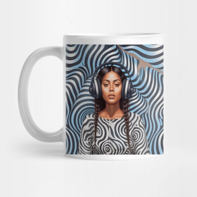 Op Art Music Lover Pacific Islander Woman Pacific Islanders by Unboxed Mind of J.A.Y LLC 